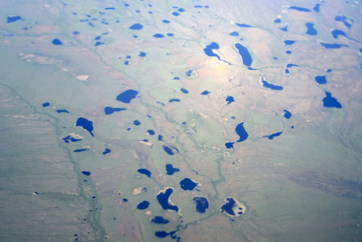 02B Small Lakes Dot The Landscape From Airplane On The Flight From Dawson City To Old Crow Yukon
